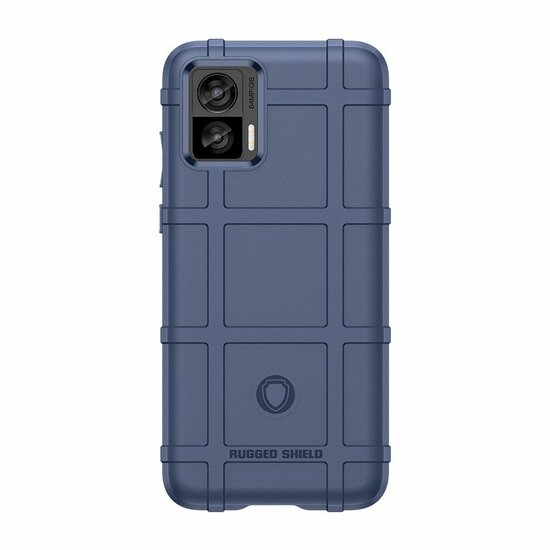 Motorola Edge 30 Neo Hoesje, Rugged Shield TPU Gelcase, Blauw