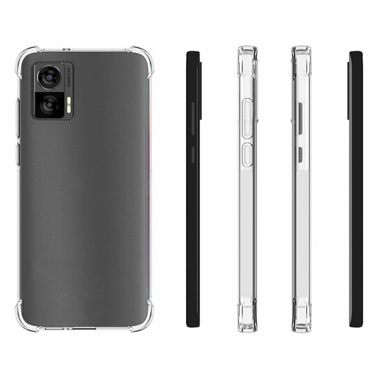Motorola Edge 30 Neo Hoesje - MobyDefend Transparante Shockproof TPU Backcover - Verstevigde Hoeken - Volledig Doorzichtig