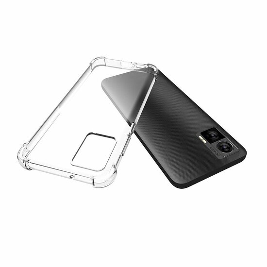 Motorola Edge 30 Neo Hoesje, MobyDefend Transparante Shockproof TPU Gelcase, Verstevigde Hoeken, Volledig Doorzichtig