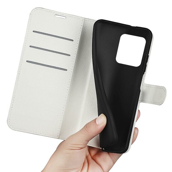 Motorola Edge 30 Ultra Hoesje, MobyDefend Kunstleren Wallet Book Case (Sluiting Voorkant), Wit
