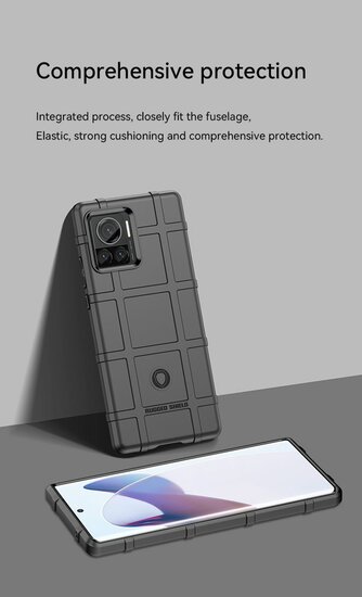 Motorola Edge 30 Ultra Hoesje, Rugged Shield TPU Gelcase, Zwart