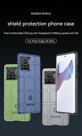 Motorola Edge 30 Ultra Hoesje - Mobydefend Rugged Shield TPU Backcover - Groen