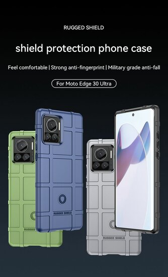 Motorola Edge 30 Ultra Hoesje, Rugged Shield TPU Gelcase, Blauw