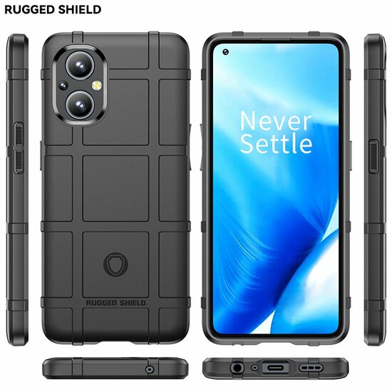 Oppo Reno 8 Lite Hoesje, Rugged Shield TPU Gelcase, Zwart