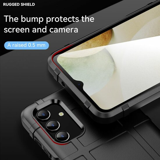 Samsung Galaxy A04s Hoesje - Mobydefend Rugged Shield TPU Backcover - Zwart