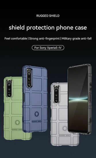 Sony Xperia 5 IV Hoesje - Mobydefend Rugged Shield TPU Backcover - Blauw