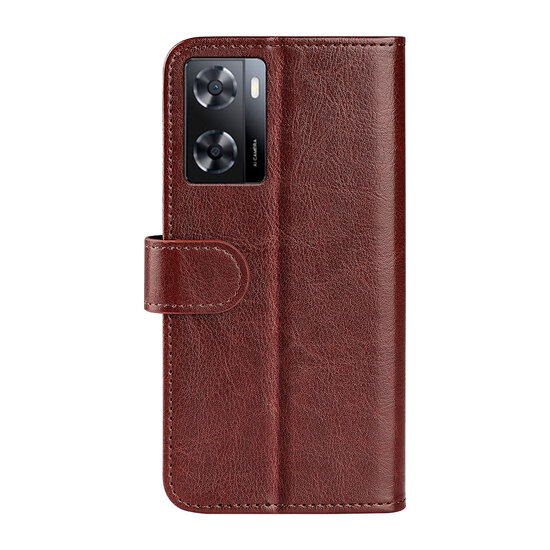 Oppo A57 / A57s / A77 Hoesje - MobyDefend Wallet Book Case (Sluiting Achterkant) - Bruin