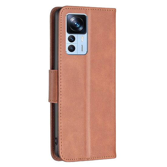 Xiaomi 12T / 12T Pro Hoesje - MobyDefend Wallet Book Case Met Koord - Bruin