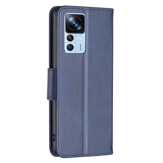 Xiaomi 12T / 12T Pro Hoesje - MobyDefend Wallet Book Case Met Koord - Blauw