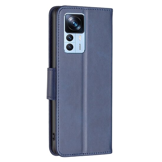 Xiaomi 12T / 12T Pro Hoesje, MobyDefend Wallet Book Case Met Koord, Blauw