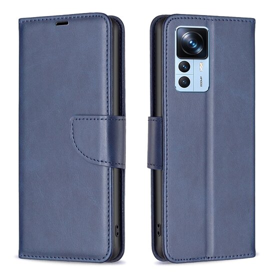 Xiaomi 12T / 12T Pro Hoesje, MobyDefend Wallet Book Case Met Koord, Blauw