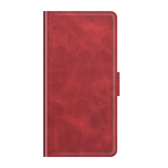 Samsung Galaxy A04s Hoesje, MobyDefend Luxe Wallet Book Case (Sluiting Zijkant), Rood