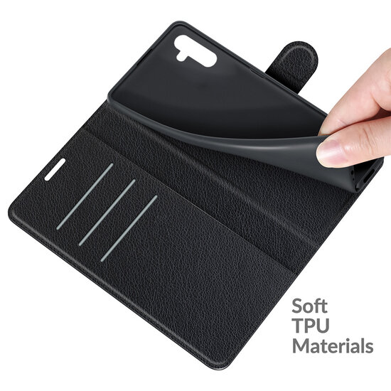 Samsung Galaxy A04s Hoesje - MobyDefend Kunstleren Wallet Book Case (Sluiting Voorkant) - Zwart