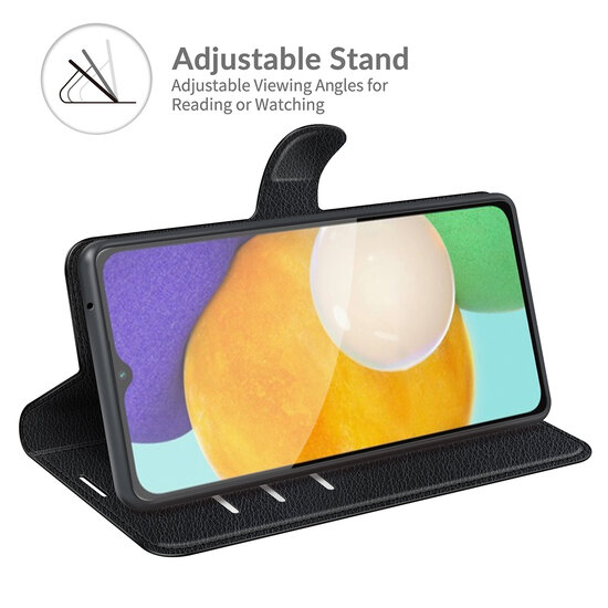 Samsung Galaxy A04s Hoesje - MobyDefend Kunstleren Wallet Book Case (Sluiting Voorkant) - Zwart