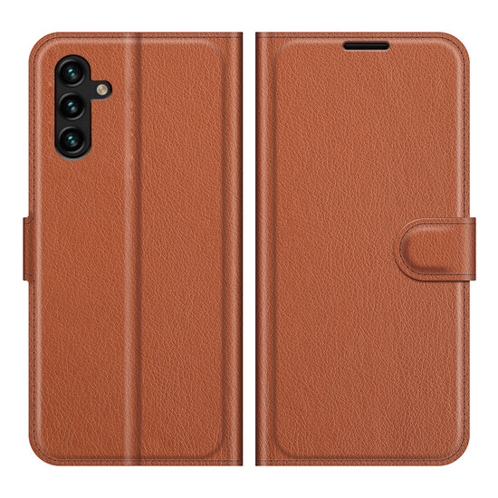 Samsung Galaxy A04s Hoesje - MobyDefend Kunstleren Wallet Book Case (Sluiting Voorkant) - Bruin