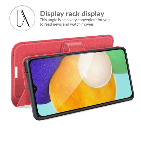 Samsung Galaxy A04s Hoesje - MobyDefend Kunstleren Wallet Book Case (Sluiting Voorkant) - Rood