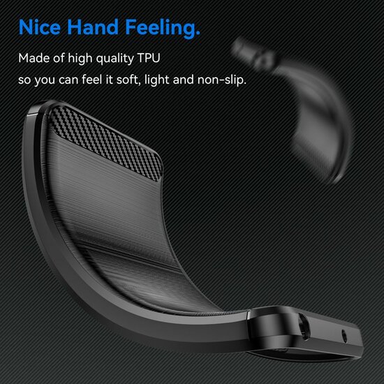 Motorola Edge 30 Neo Hoesje - MobyDefend TPU Backcover - Geborstelde Metaal &amp; Carbon-Look - Zwart