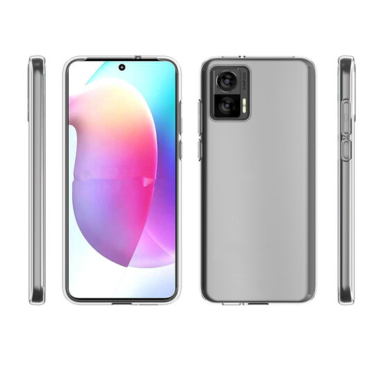 Motorola Edge 30 Neo Hoesje - MobyDefend Transparante TPU Backcover - Volledig Doorzichtig