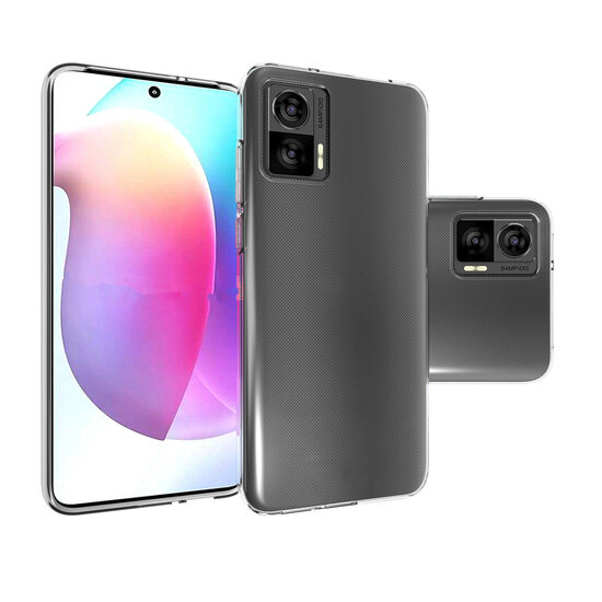 Motorola Edge 30 Neo Hoesje - MobyDefend Transparante TPU Backcover - Volledig Doorzichtig