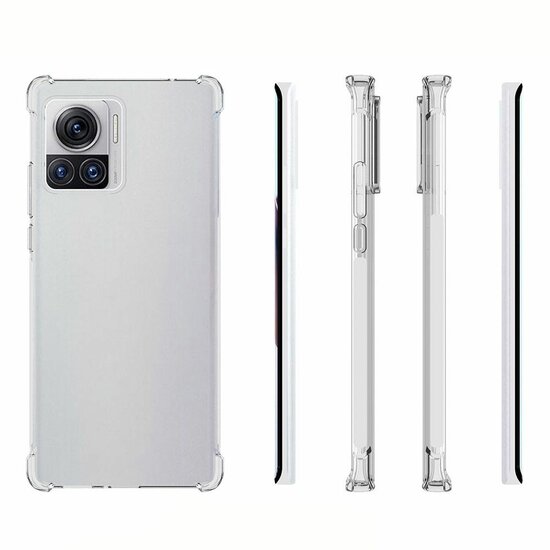Motorola Edge 30 Ultra Hoesje, MobyDefend Transparante Shockproof TPU Gelcase, Verstevigde Hoeken, Volledig Doorzichtig