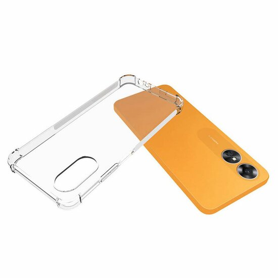 Oppo A17 Hoesje - MobyDefend Transparante Shockproof TPU Backcover - Verstevigde Hoeken - Volledig Doorzichtig
