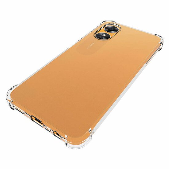Oppo A17 Hoesje - MobyDefend Transparante Shockproof TPU Backcover - Verstevigde Hoeken - Volledig Doorzichtig