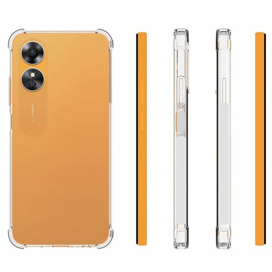 Oppo A17 Hoesje - MobyDefend Transparante Shockproof TPU Backcover - Verstevigde Hoeken - Volledig Doorzichtig