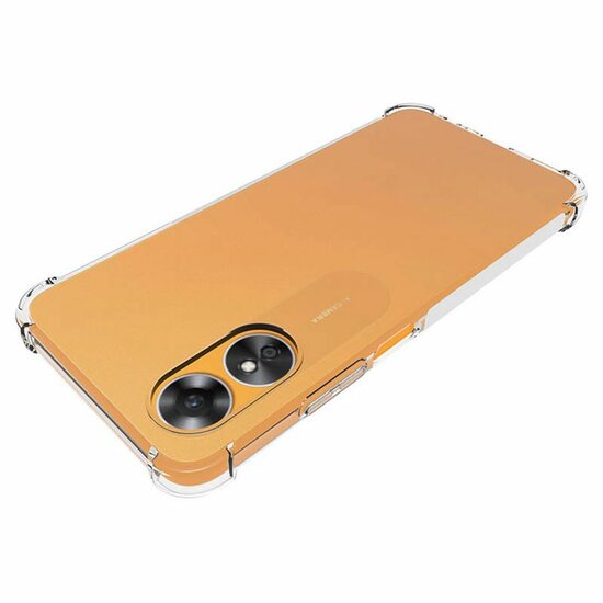 Oppo A17 Hoesje - MobyDefend Transparante Shockproof TPU Backcover - Verstevigde Hoeken - Volledig Doorzichtig