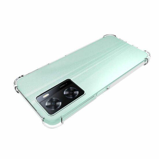 Oppo A57 / A57s / A77 Hoesje - MobyDefend Transparante Shockproof TPU Backcover - Verstevigde Hoeken - Volledig Doorzichtig