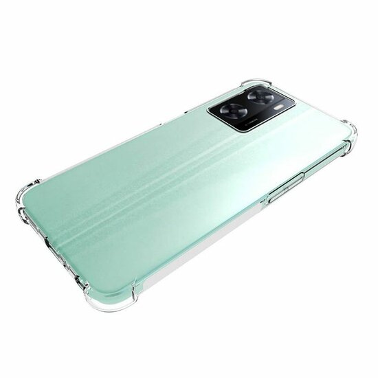 Oppo A57 / A57s / A77 Hoesje, MobyDefend Transparante Shockproof TPU Gelcase, Verstevigde Hoeken, Volledig Doorzichtig