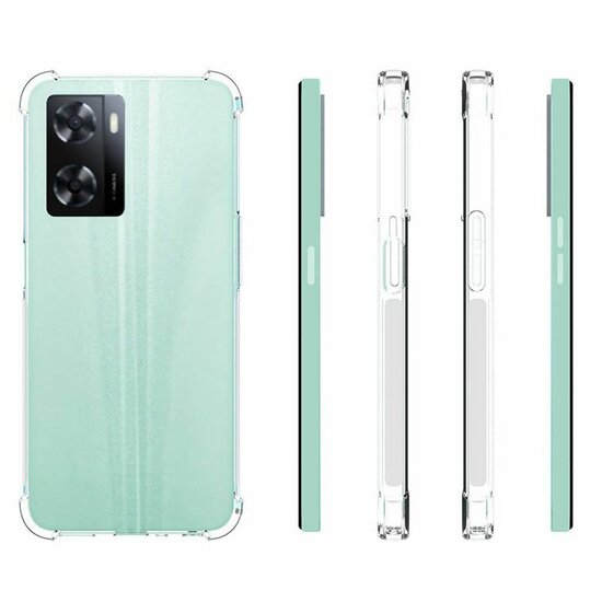 Oppo A57 / A57s / A77 Hoesje - MobyDefend Transparante Shockproof TPU Backcover - Verstevigde Hoeken - Volledig Doorzichtig