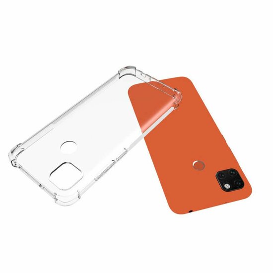 Xiaomi Redmi 10A Hoesje, MobyDefend Transparante Shockproof TPU Gelcase, Verstevigde Hoeken, Volledig Doorzichtig