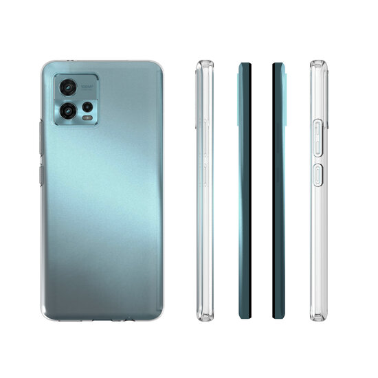 Motorola Moto G72 Hoesje, MobyDefend Transparante TPU Gelcase, Volledig Doorzichtig