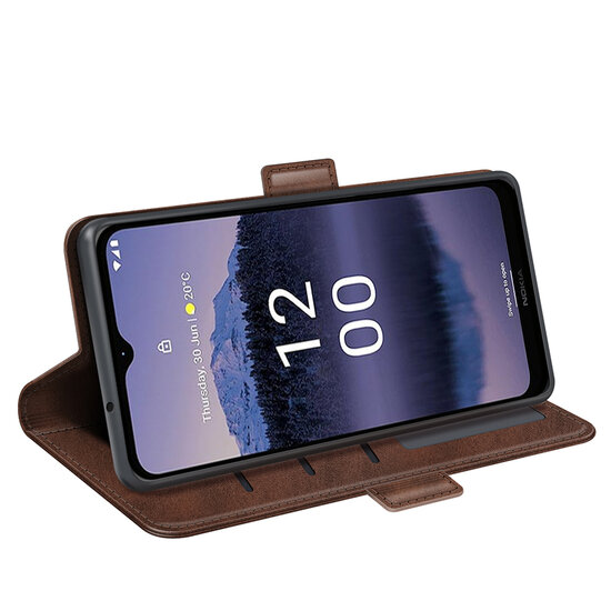 Nokia G11 Plus Hoesje - MobyDefend Luxe Wallet Book Case (Sluiting Zijkant) - Bruin