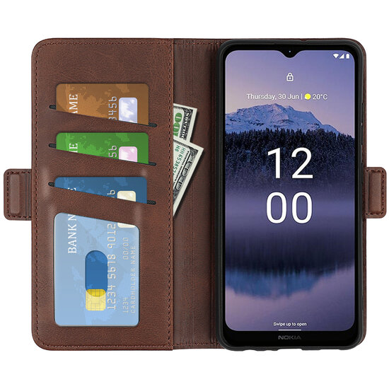 Nokia G11 Plus Hoesje - MobyDefend Luxe Wallet Book Case (Sluiting Zijkant) - Bruin