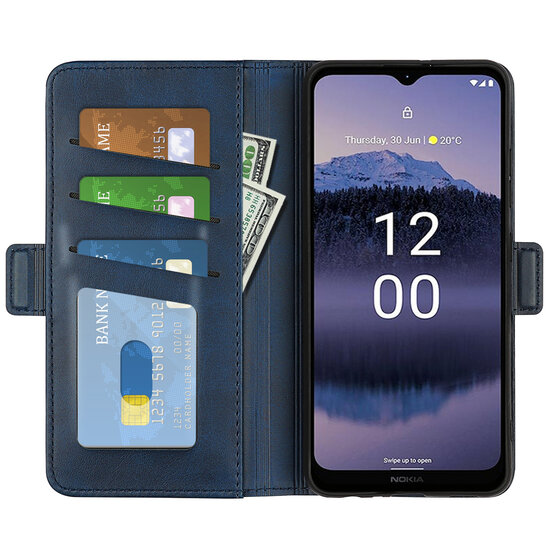 Nokia G11 Plus Hoesje, MobyDefend Luxe Wallet Book Case (Sluiting Zijkant), Blauw