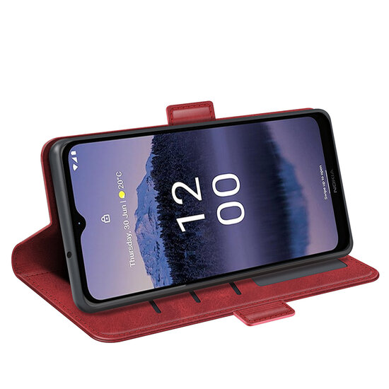 Nokia G11 Plus Hoesje - MobyDefend Luxe Wallet Book Case (Sluiting Zijkant) - Rood