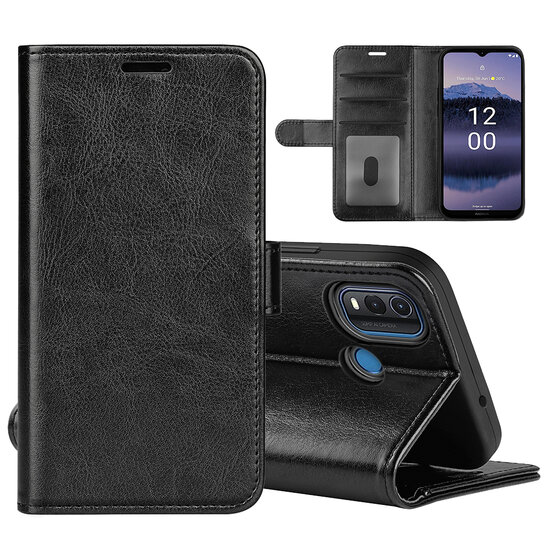 Nokia G11 Plus Hoesje, MobyDefend Wallet Book Case (Sluiting Achterkant), Zwart