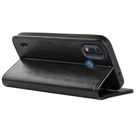 Nokia G11 Plus Hoesje, MobyDefend Wallet Book Case (Sluiting Achterkant), Zwart