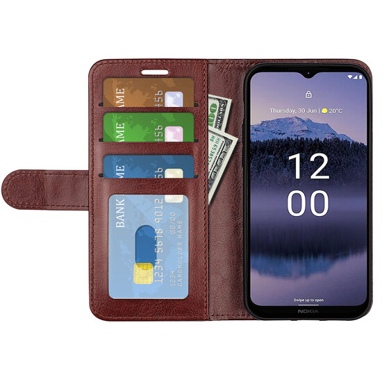 Nokia G11 Plus Hoesje, MobyDefend Wallet Book Case (Sluiting Achterkant), Bruin