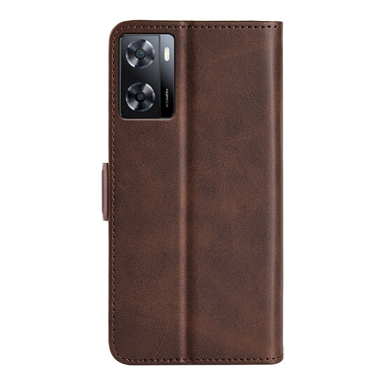 Oppo A57 / A57s / A77 Hoesje - MobyDefend Luxe Wallet Book Case (Sluiting Zijkant) - Bruin