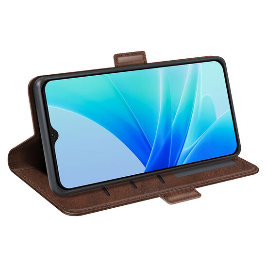 Oppo A57 / A57s / A77 Hoesje - MobyDefend Luxe Wallet Book Case (Sluiting Zijkant) - Bruin