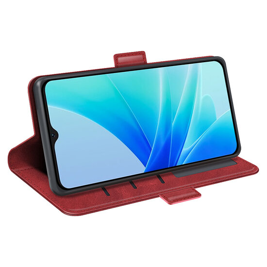 Oppo A57 / A57s / A77 Hoesje - MobyDefend Luxe Wallet Book Case (Sluiting Zijkant) - Rood