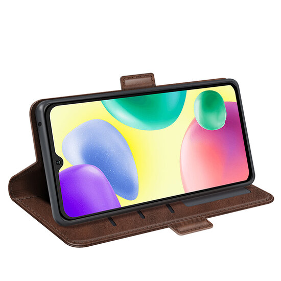 Xiaomi Redmi 10A Hoesje - MobyDefend Luxe Wallet Book Case (Sluiting Zijkant) - Bruin
