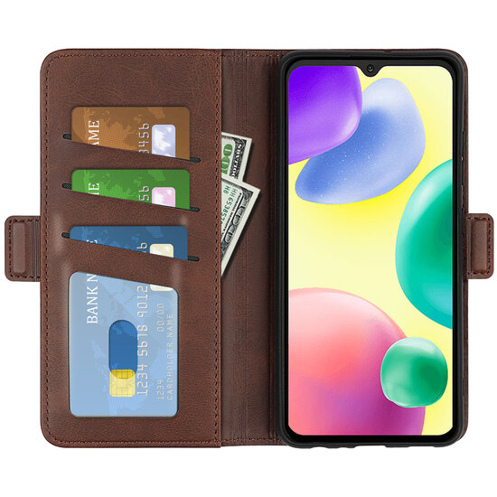 Xiaomi Redmi 10A Hoesje - MobyDefend Luxe Wallet Book Case (Sluiting Zijkant) - Bruin