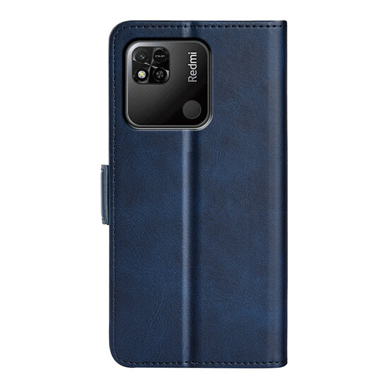 Xiaomi Redmi 10A Hoesje - MobyDefend Luxe Wallet Book Case (Sluiting Zijkant) - Blauw
