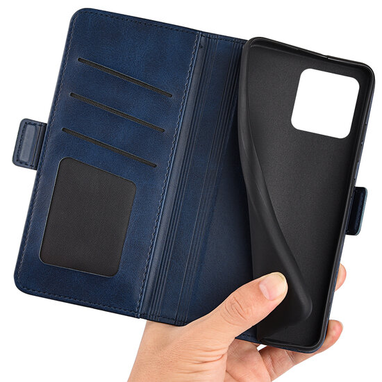 Xiaomi Redmi 10A Hoesje - MobyDefend Luxe Wallet Book Case (Sluiting Zijkant) - Blauw