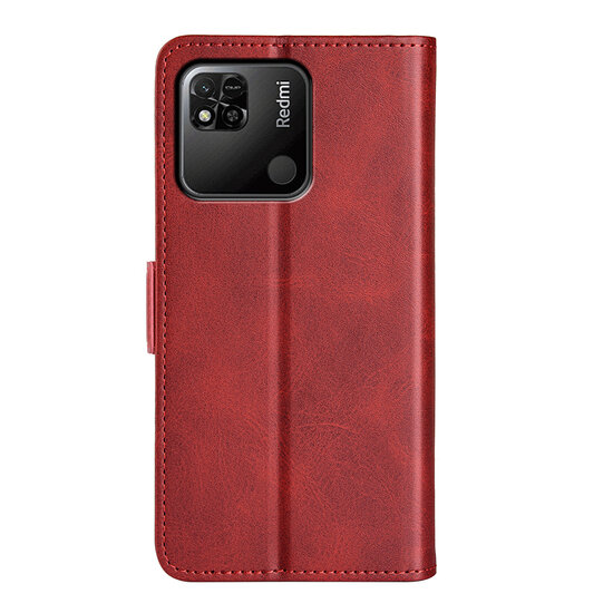 Xiaomi Redmi 10A Hoesje, MobyDefend Luxe Wallet Book Case (Sluiting Zijkant), Rood