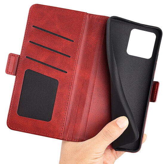 Xiaomi Redmi 10A Hoesje, MobyDefend Luxe Wallet Book Case (Sluiting Zijkant), Rood