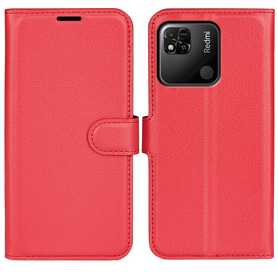 Xiaomi Redmi 10A Hoesje, MobyDefend Kunstleren Wallet Book Case (Sluiting Voorkant), Rood